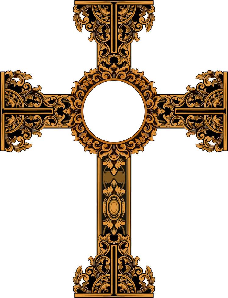 klassiek stijl Christus kruis vector ontwerp, bewerkbare kleur