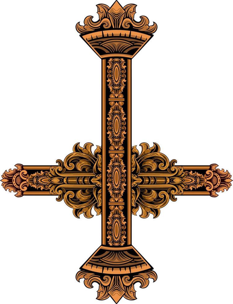 klassiek stijl Christus kruis vector ontwerp, bewerkbare kleur
