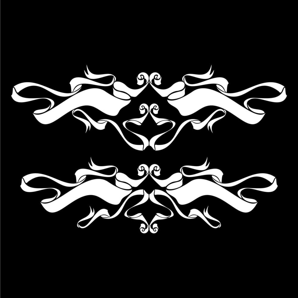 wijnoogst overladen naadloos grens vector reeks concept patroon in traditioneel stijl. krullen en spiralen ornament geïsoleerd Aan zwart achtergrond