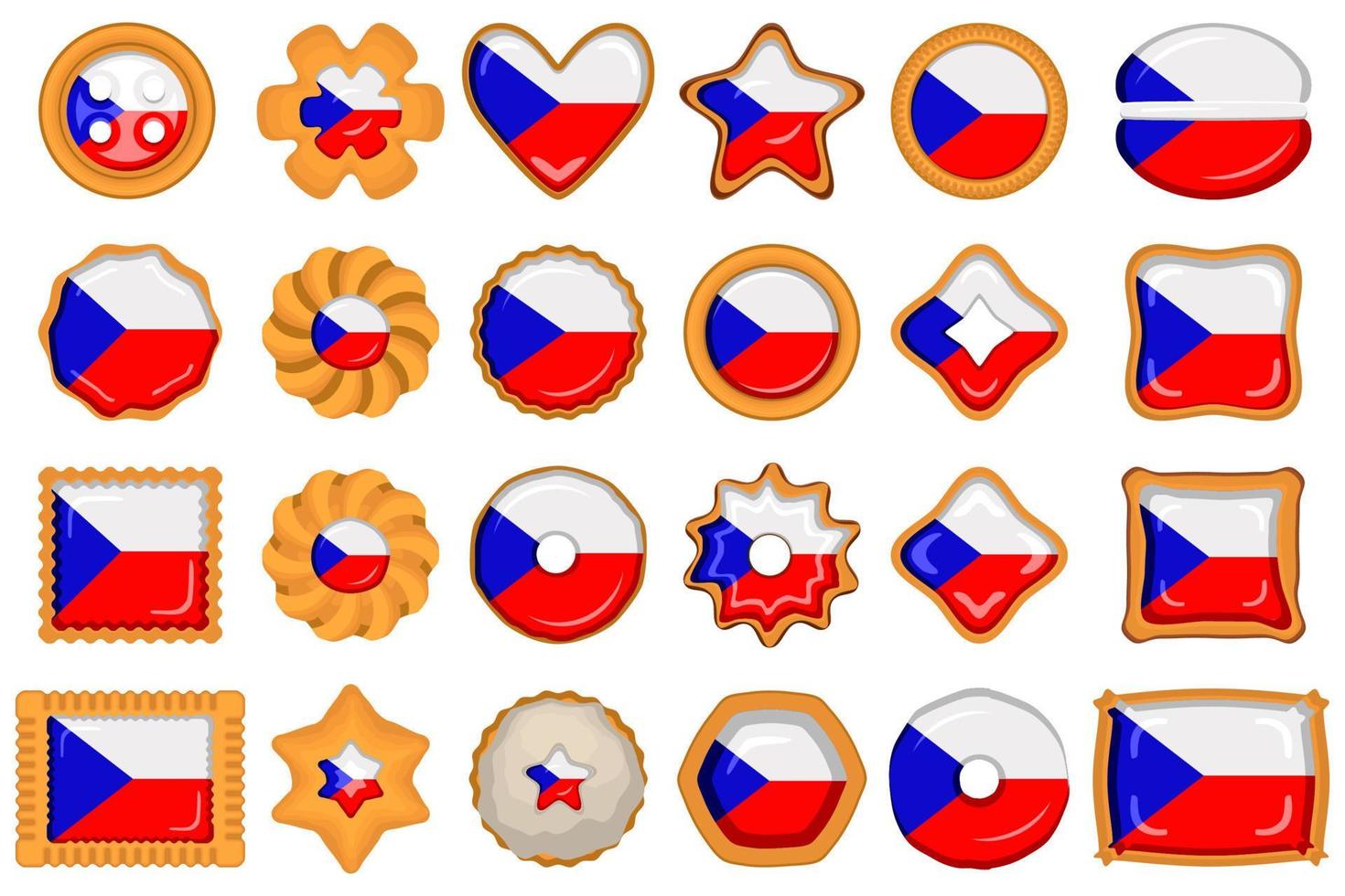 eigengemaakt koekje met vlag land Tsjechisch in smakelijk biscuit vector