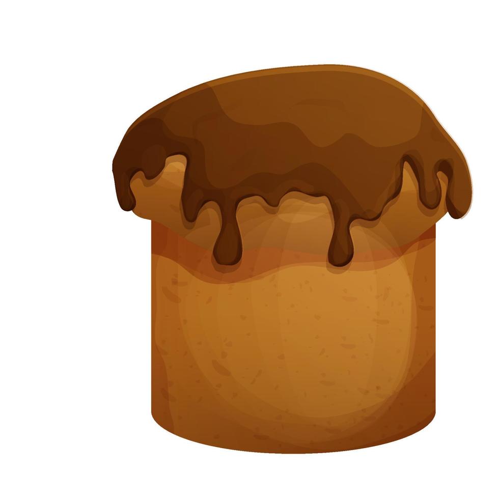 panettone traditioneel taart in tekenfilm stijl geïsoleerd Aan wit achtergrond. vector illustratie