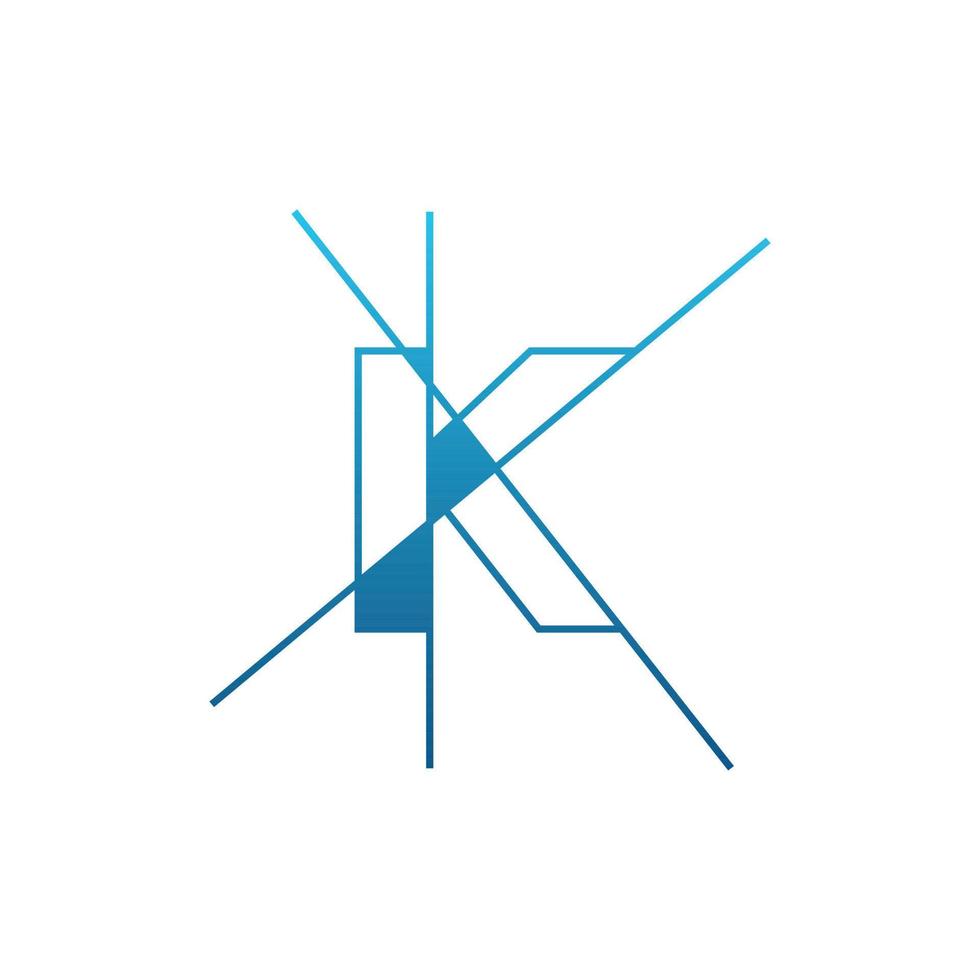 eerste brief k meetkundig architectuur logo vector