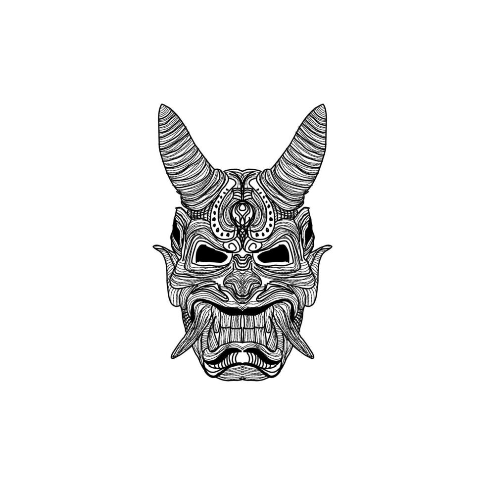 oni masker artwork stijl illustratie creatief ontwerp vector