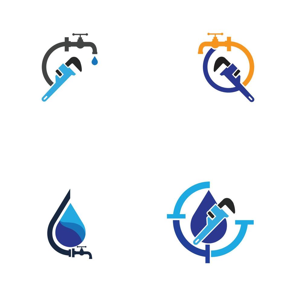 loodgieter onderhoud icoon logo creatief vector illustrattion