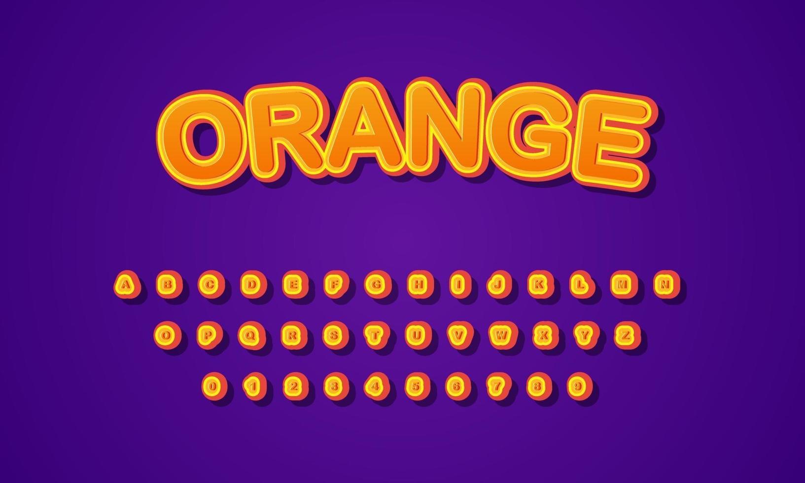 oranje lettertype alfabet vector