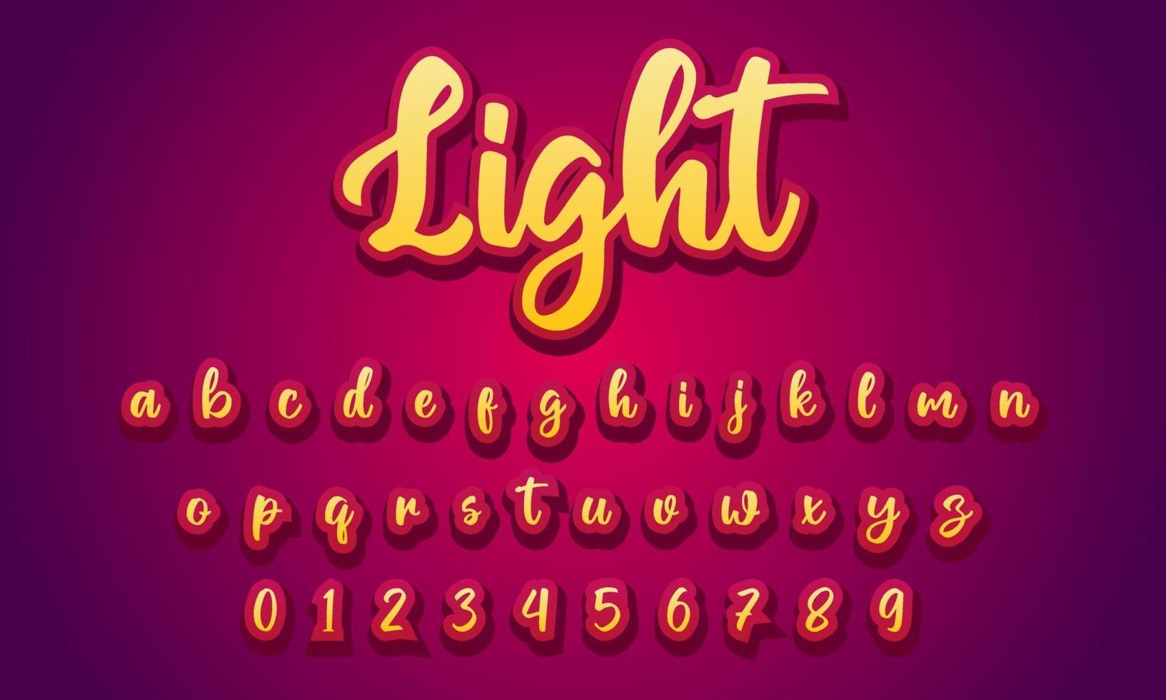 licht lettertype alfabet vector