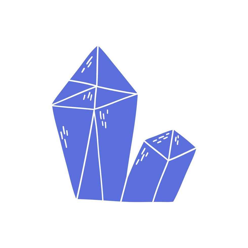 hand- getrokken Kristallen. vector illustratie in vlak stijl