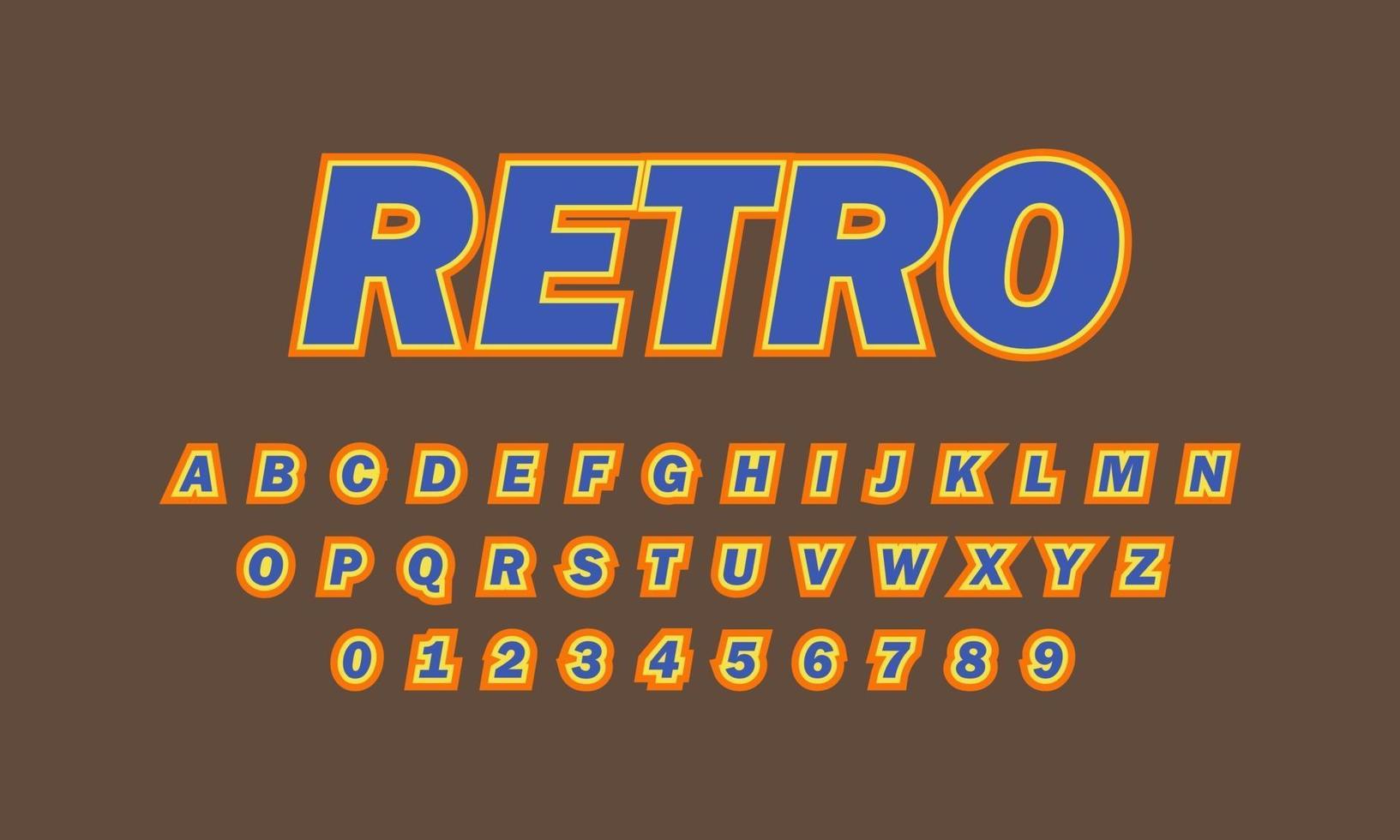 retro lettertype alfabet vector