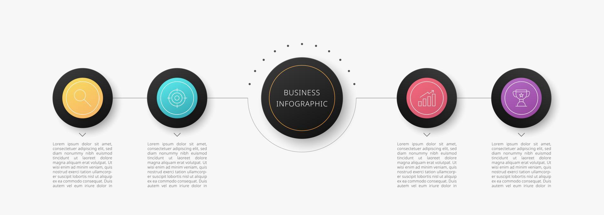 vector infographic ontwerp sjabloon. bedrijf concept met 4 opties of stappen. vector illustratie.