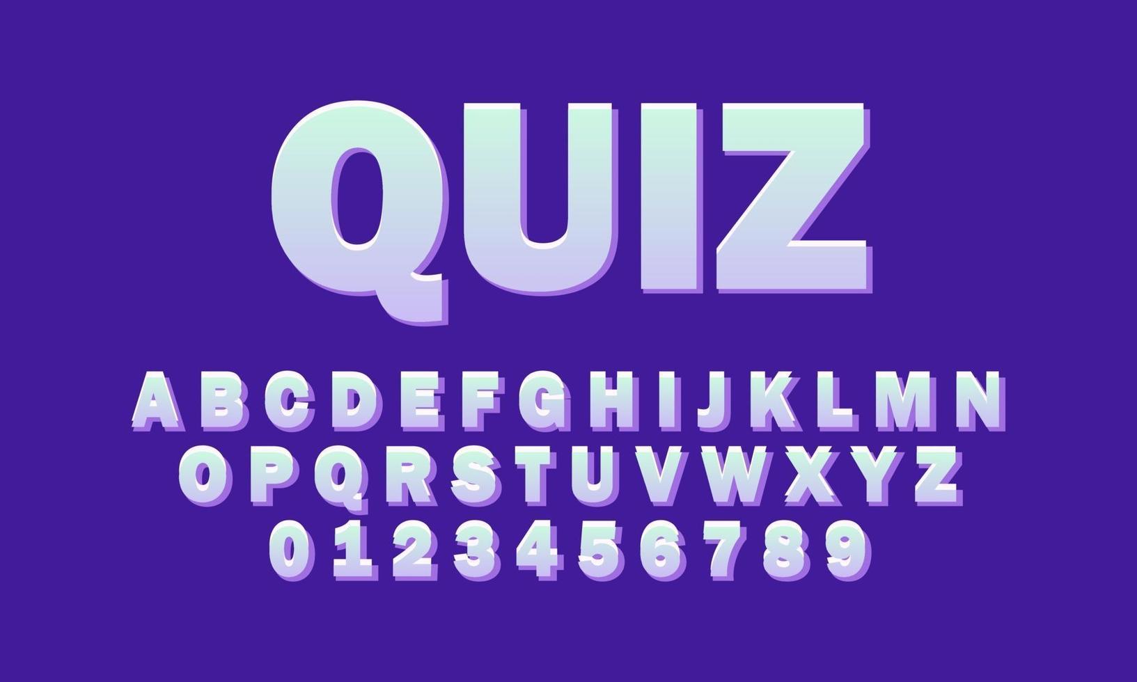 quiz lettertype alfabet vector