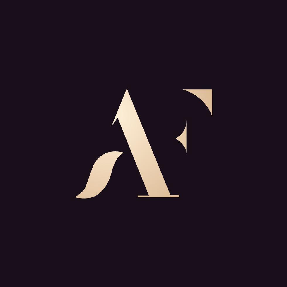 luxe en modern af brief logo ontwerp vector