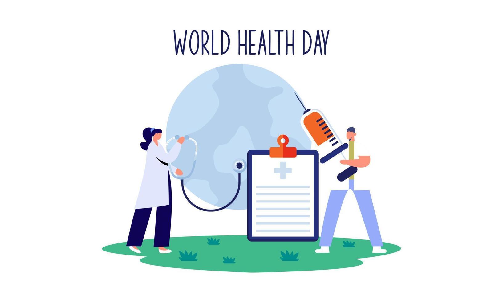 wereld Gezondheid dag illustratie concept met tekens mensen illustratie vector