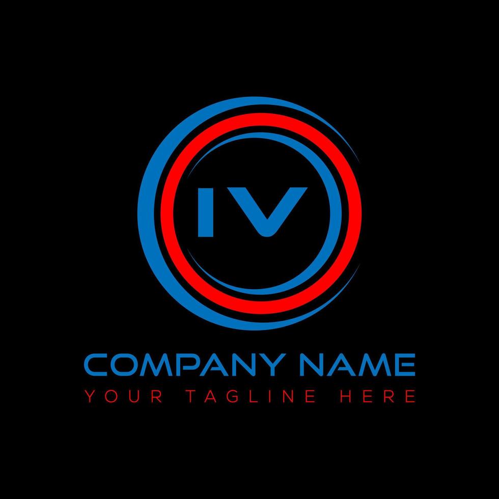 iv brief logo creatief ontwerp. iv uniek ontwerp. vector