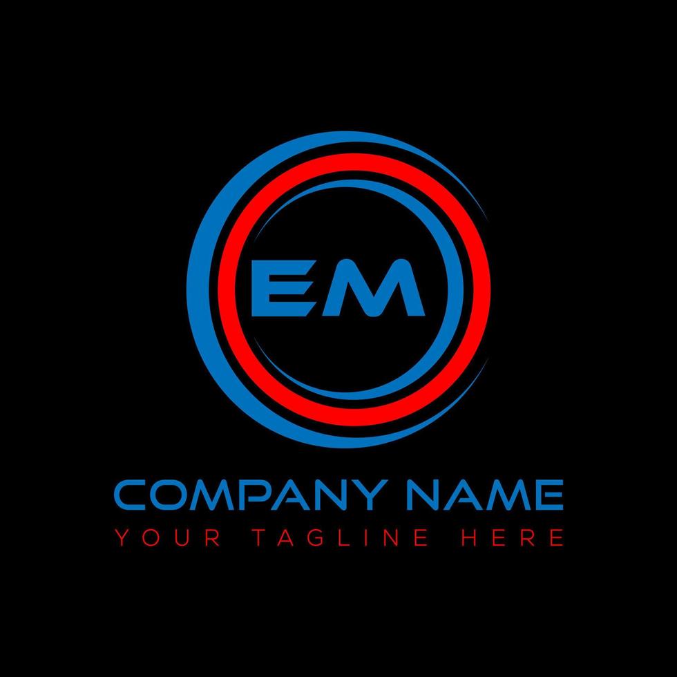 em brief logo creatief ontwerp. em uniek ontwerp. vector