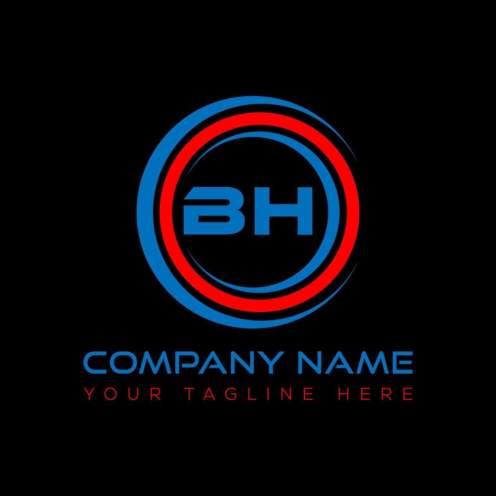 bh brief logo creatief ontwerp. bh uniek ontwerp. vector