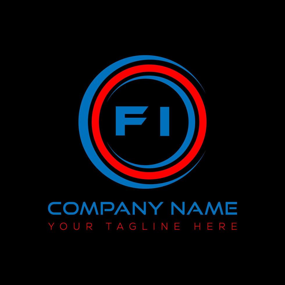 fi brief logo creatief ontwerp. fi uniek ontwerp. vector