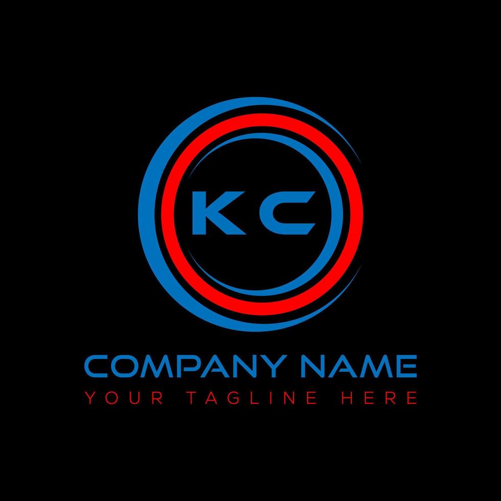 kc brief logo creatief ontwerp. kc uniek ontwerp. vector