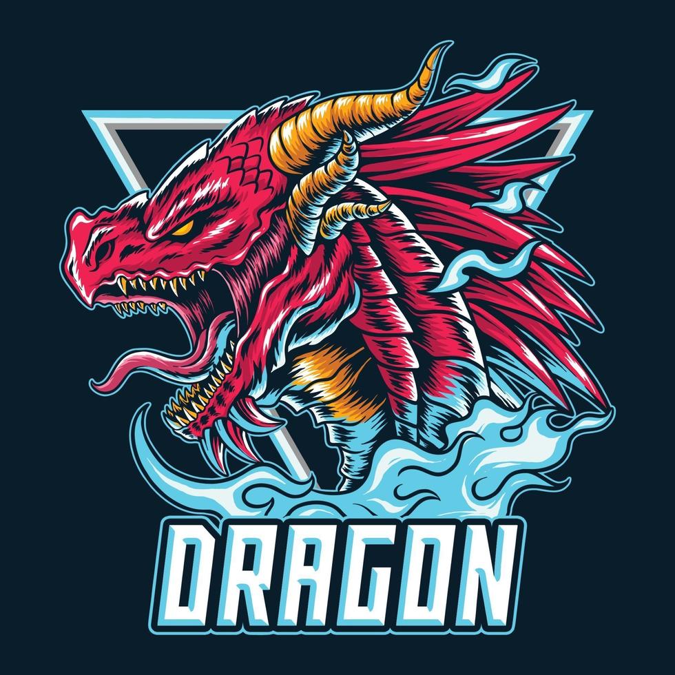 het Dragon e-sport-logo of de mascotte en het symbool vector