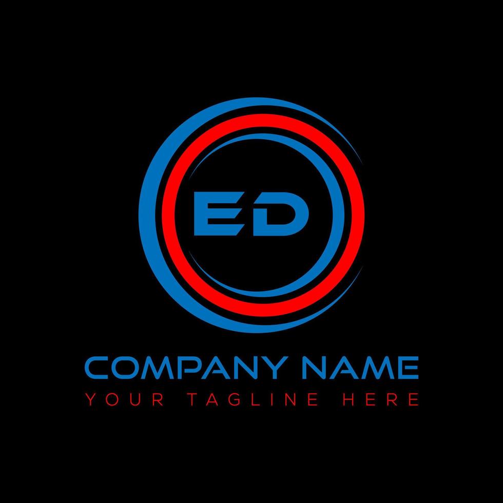 ed brief logo creatief ontwerp. ed uniek ontwerp. vector