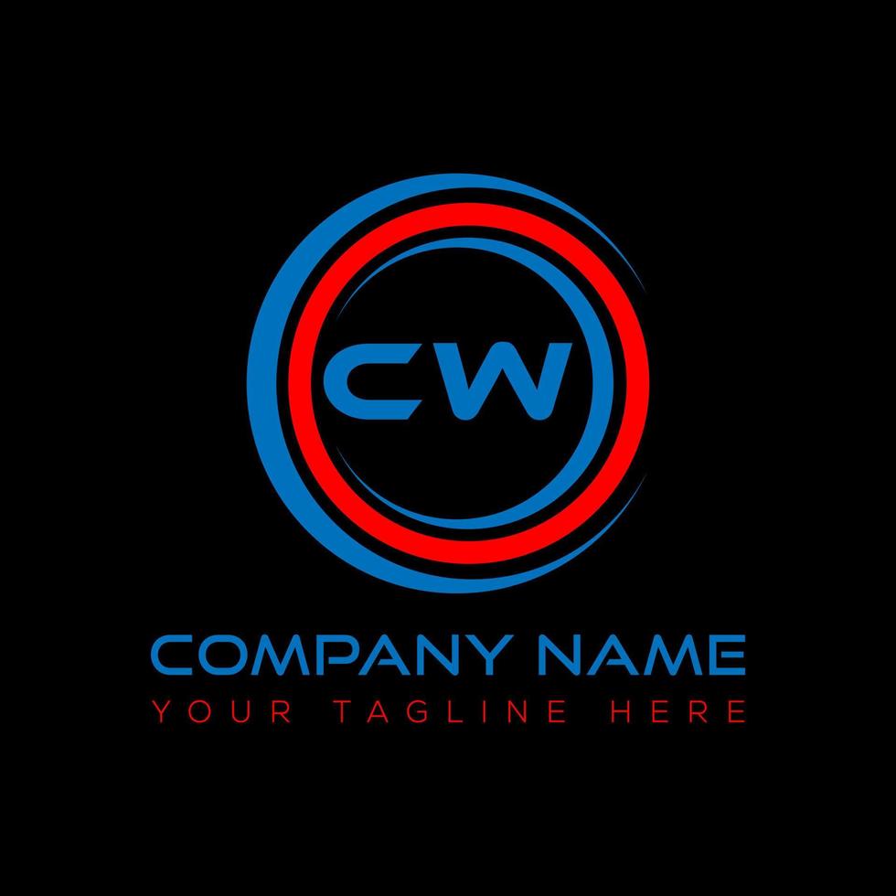 cw brief logo creatief ontwerp. cw uniek ontwerp. vector