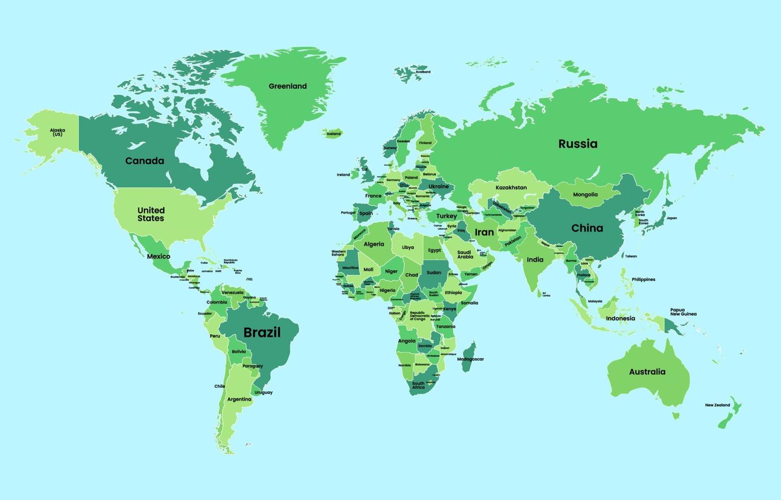 land wereld kaart groen vector