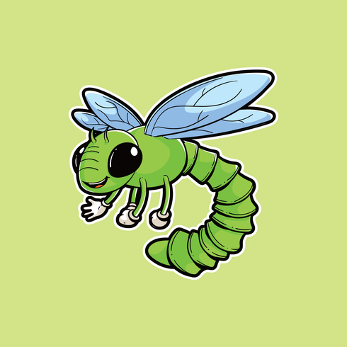 Dragonfly insect mascotte vector