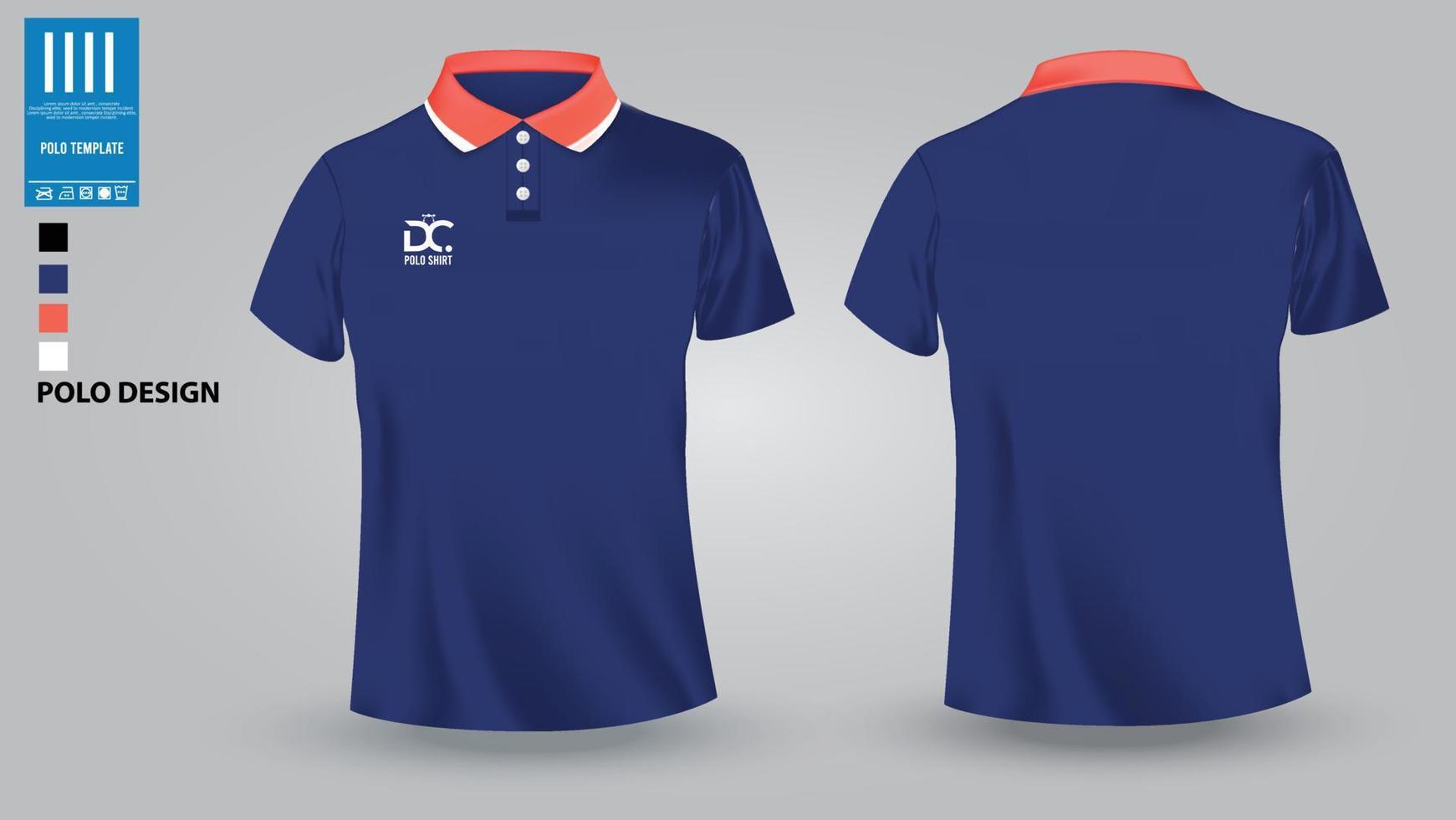 realistisch polo overhemd mockup met vector ontwerp