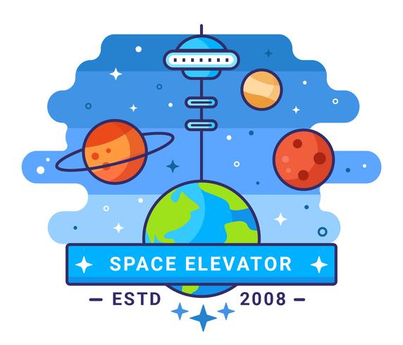 Space Elevator Concept Illustratie vector