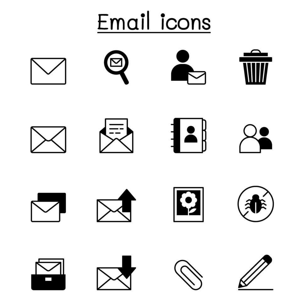 e-mail pictogrammenset vector illustratie grafisch ontwerp