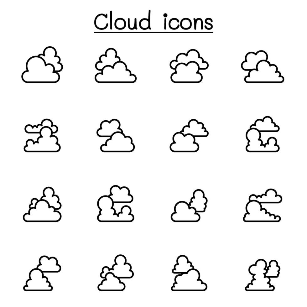 wolk pictogrammen instellen vector illustratie grafisch ontwerp