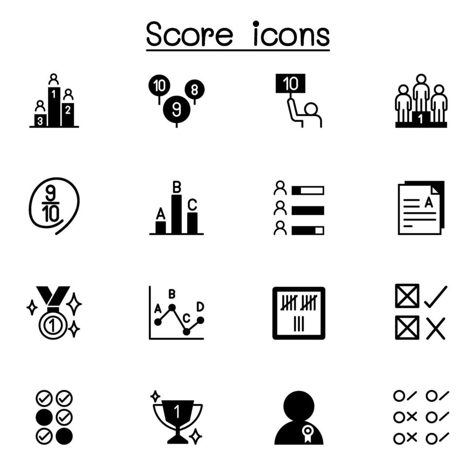 score pictogrammen instellen vector illustratie grafisch ontwerp