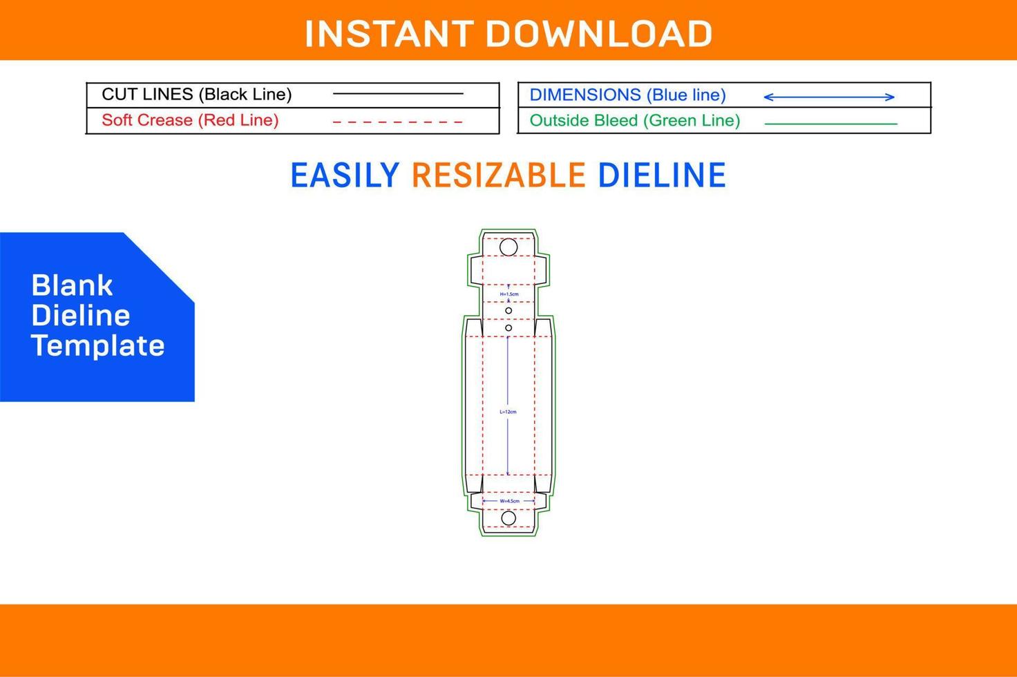 markeerstift doos verpakking dieline sjabloon en 3d vector het dossier blanco dieline sjabloon