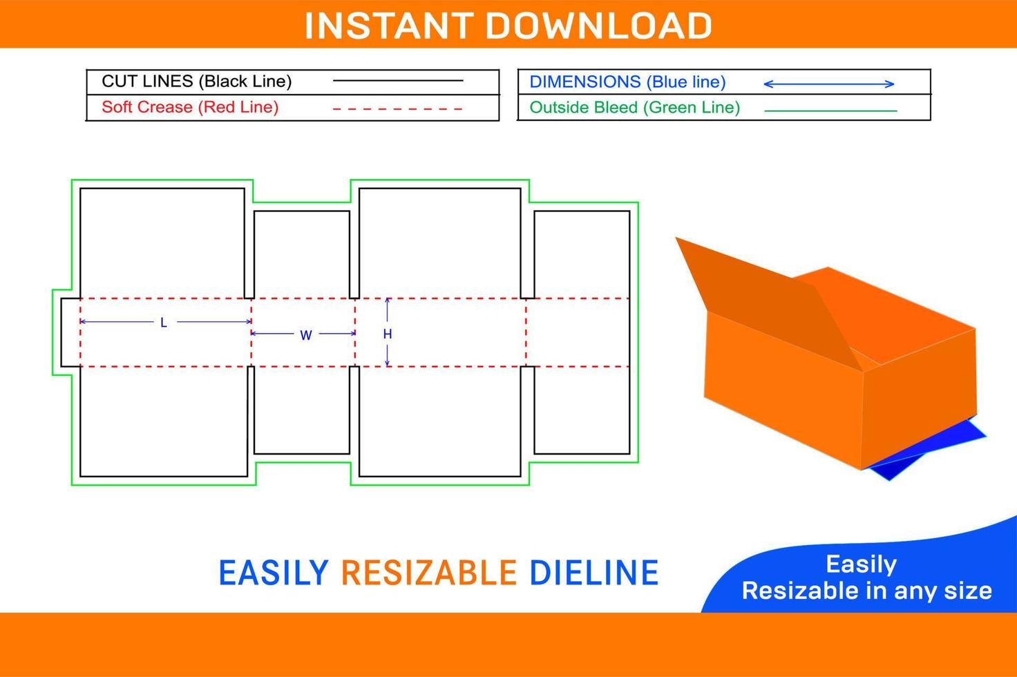 gegolfd doos stijlen, gegolfd Verzending doos dieline sjabloon doos dieline en 3d doos vector