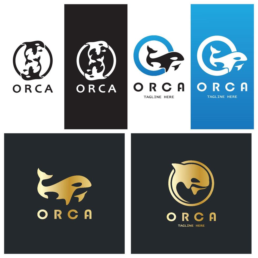 gemakkelijk orka walvis dier illustratie logo creatief ontwerp, moordenaar walvis, onderwater- dier. logo voor bedrijf, identiteit en branding, badge, behoud, ecologie concept, zee dier bescherming, vector