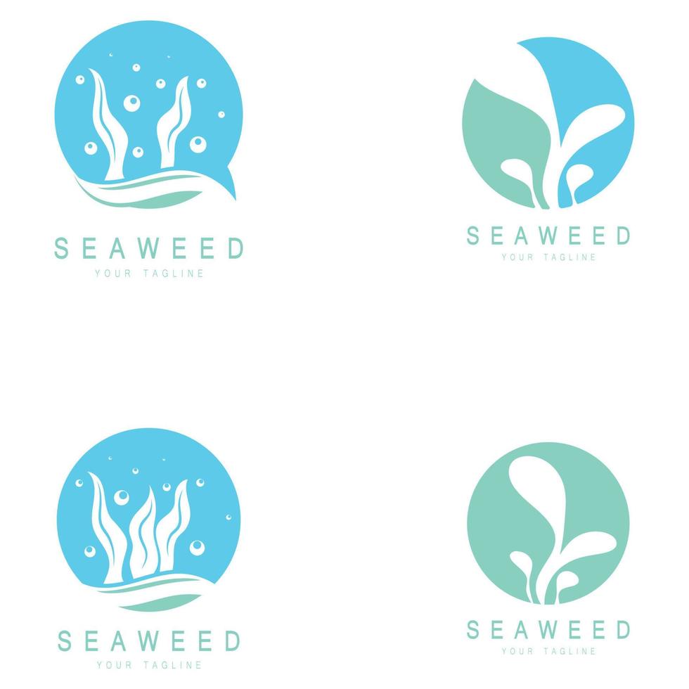 zeewier vector logo icoon illustratie ontwerp.omvat zeevruchten,natuurlijk producten, bloemist, ecologie, wellness, spa.