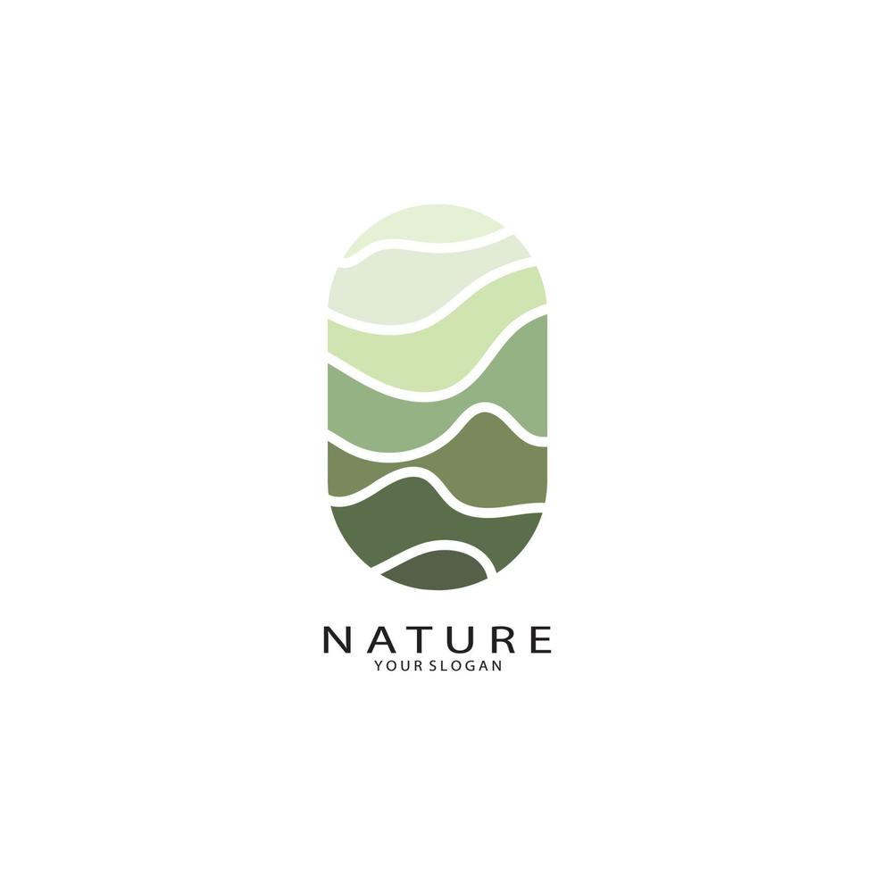 natuur vector logo. met bomen, rivieren, zeeën, bergen, bedrijf emblemen, reizen insignes, , ecologisch Gezondheid,