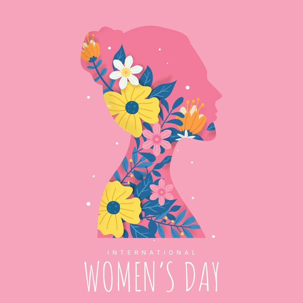 internationale vrouwendag kleurrijk bloemdessin vector