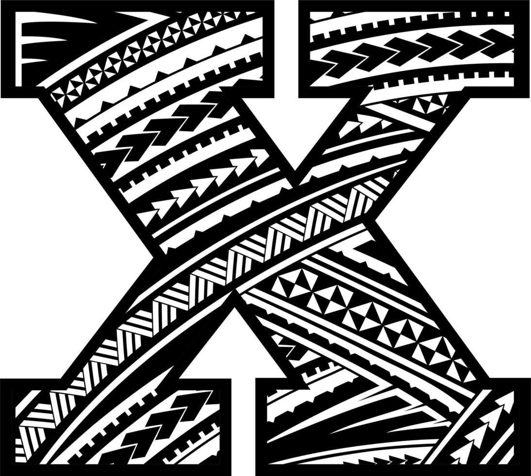 Maori mandala Engels alfabet brieven vector