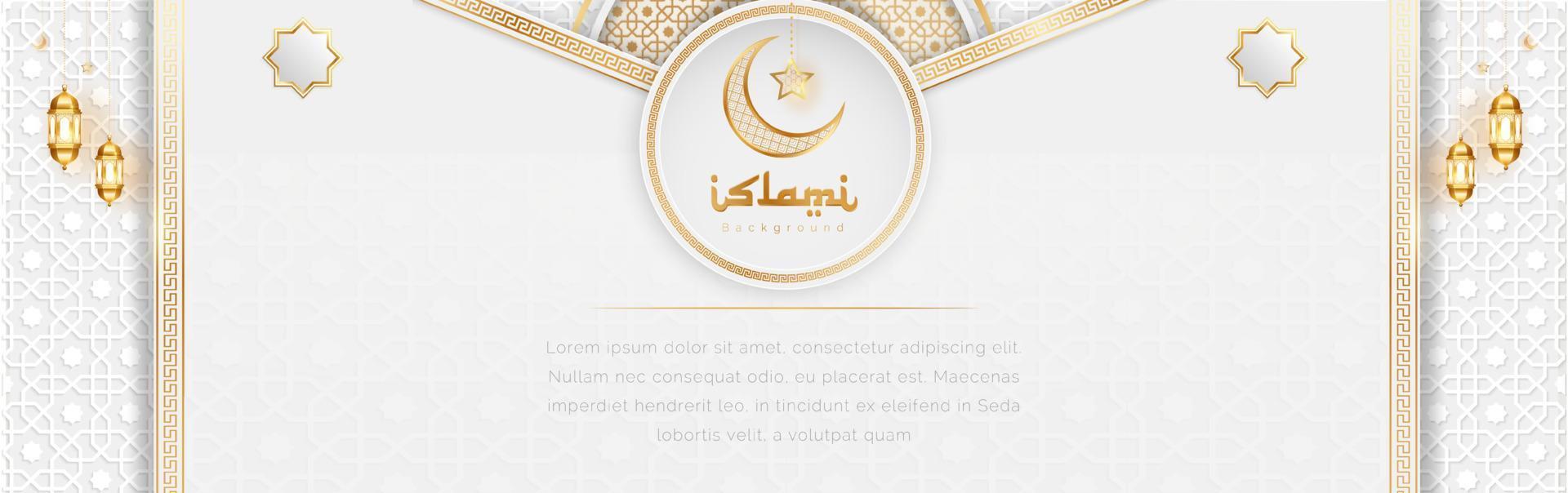 Islamitisch Arabisch luxe achtergrond met meetkundig patroon en mooi ornament vector