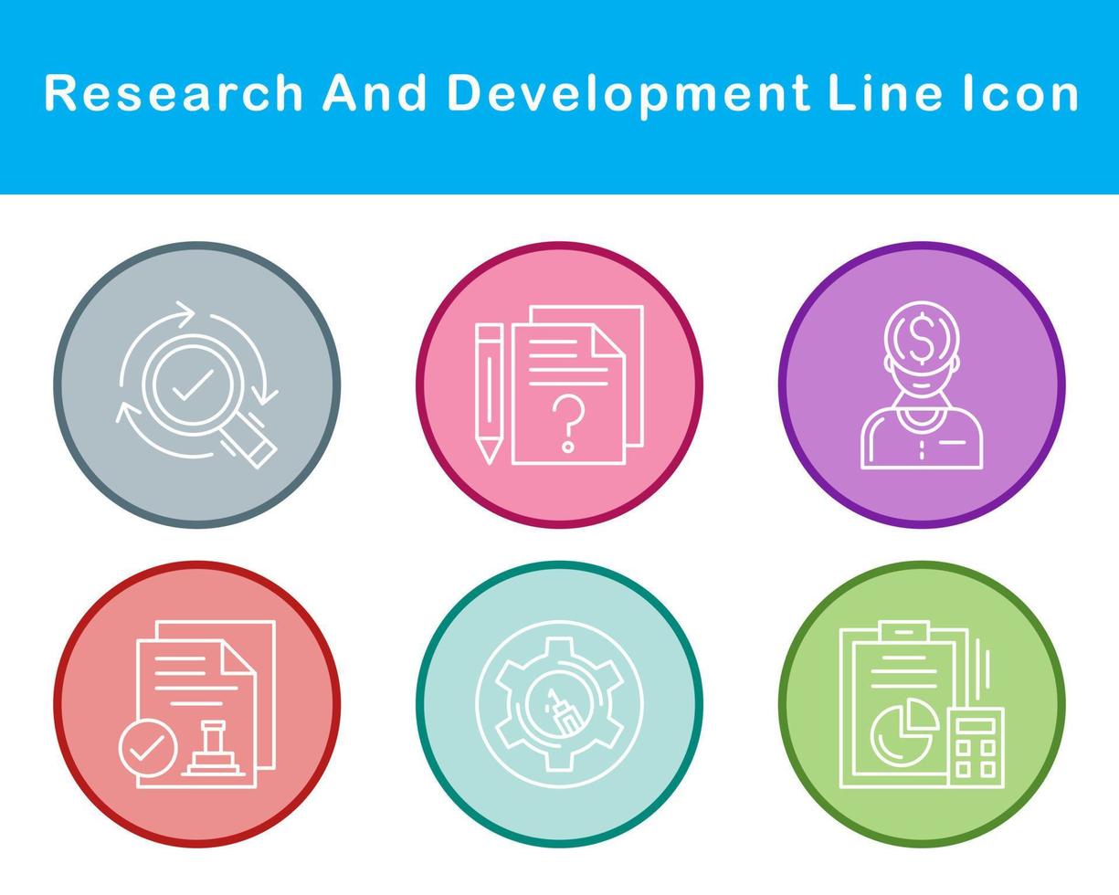 Onderzoek en ontwikkeling vector icoon reeks