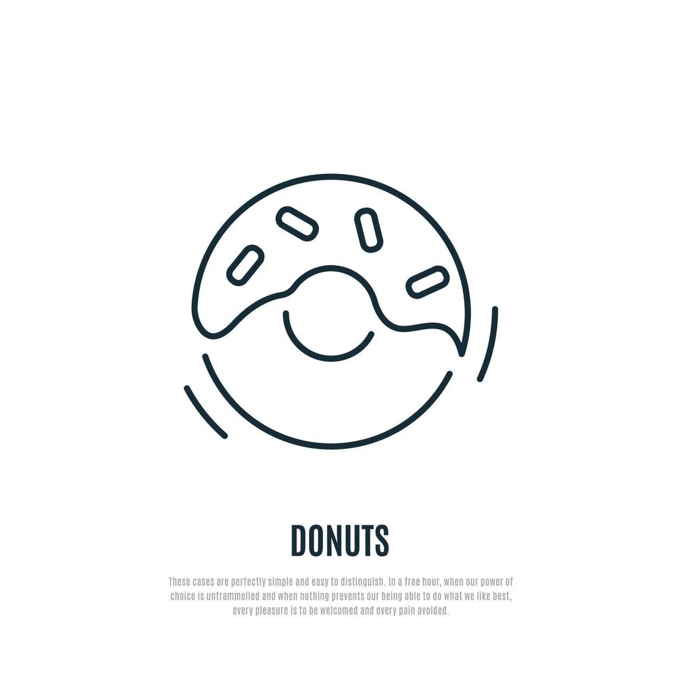 donuts lijn pictogram. bakkerij symbool. lineaire stijl. vector