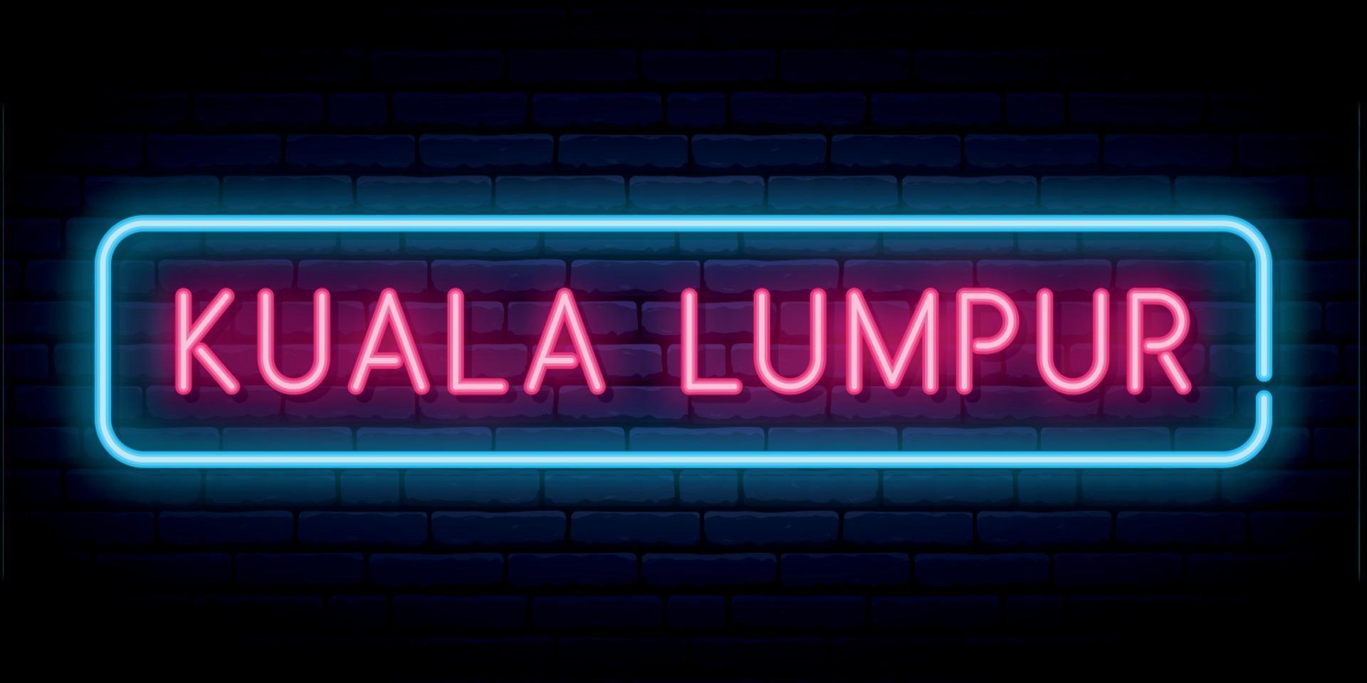 kuala lumpur neonreclame. vector