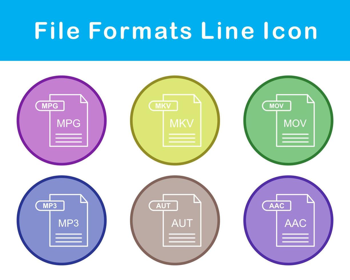 het dossier formaten vector icoon reeks