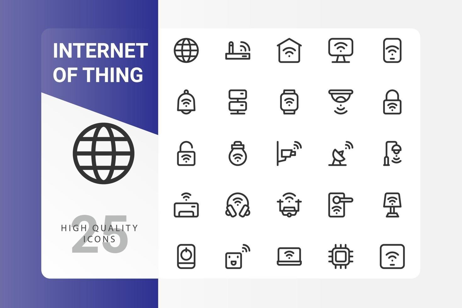 internet van dingen icon pack op witte achtergrond vector