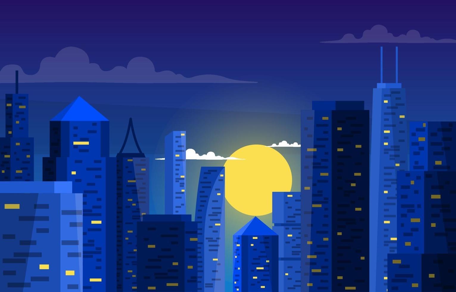 nacht stad bouw stadsgezicht skyline zakelijke illustratie vector