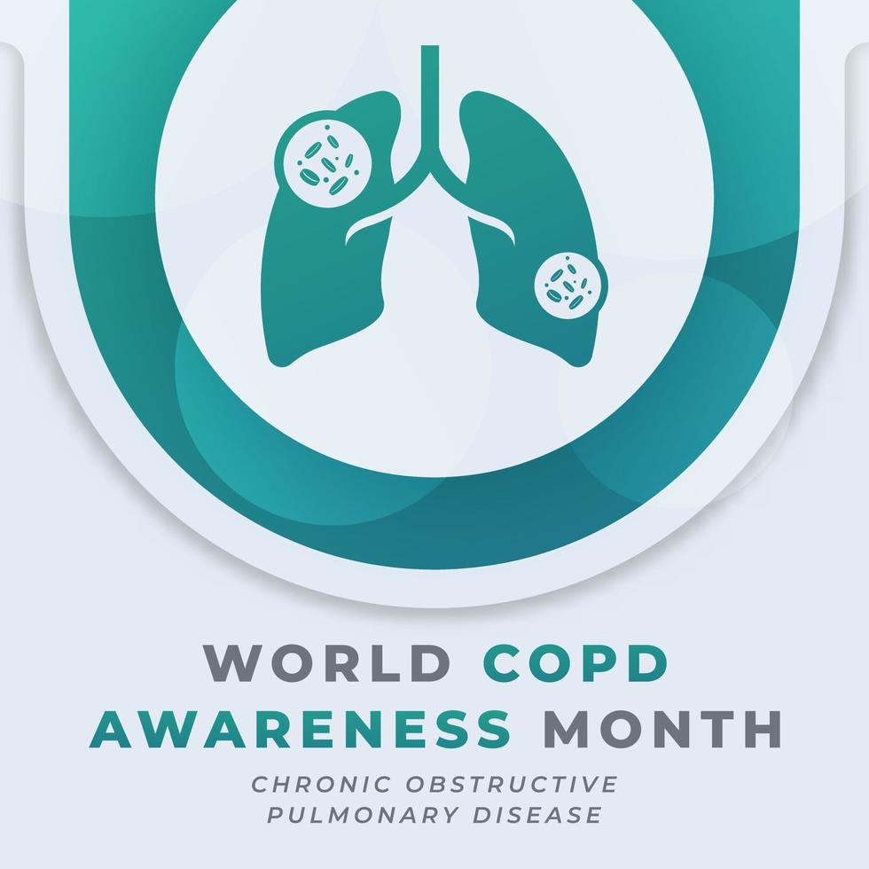 gelukkig copd bewustzijn maand viering vector ontwerp illustratie voor achtergrond, poster, banier, reclame, groet kaart