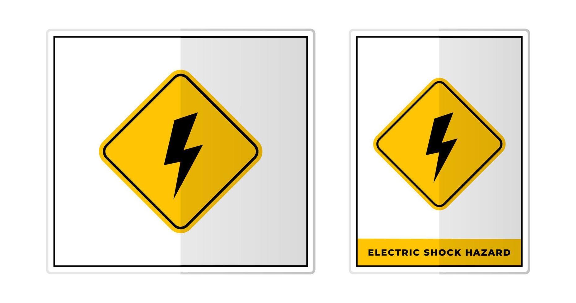 elektrisch schok risico teken etiket symbool icoon vector illustratie