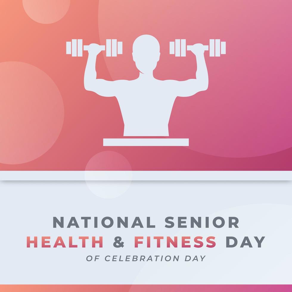 gelukkig senior Gezondheid en geschiktheid dag viering vector ontwerp illustratie voor achtergrond, poster, banier, reclame, groet kaart