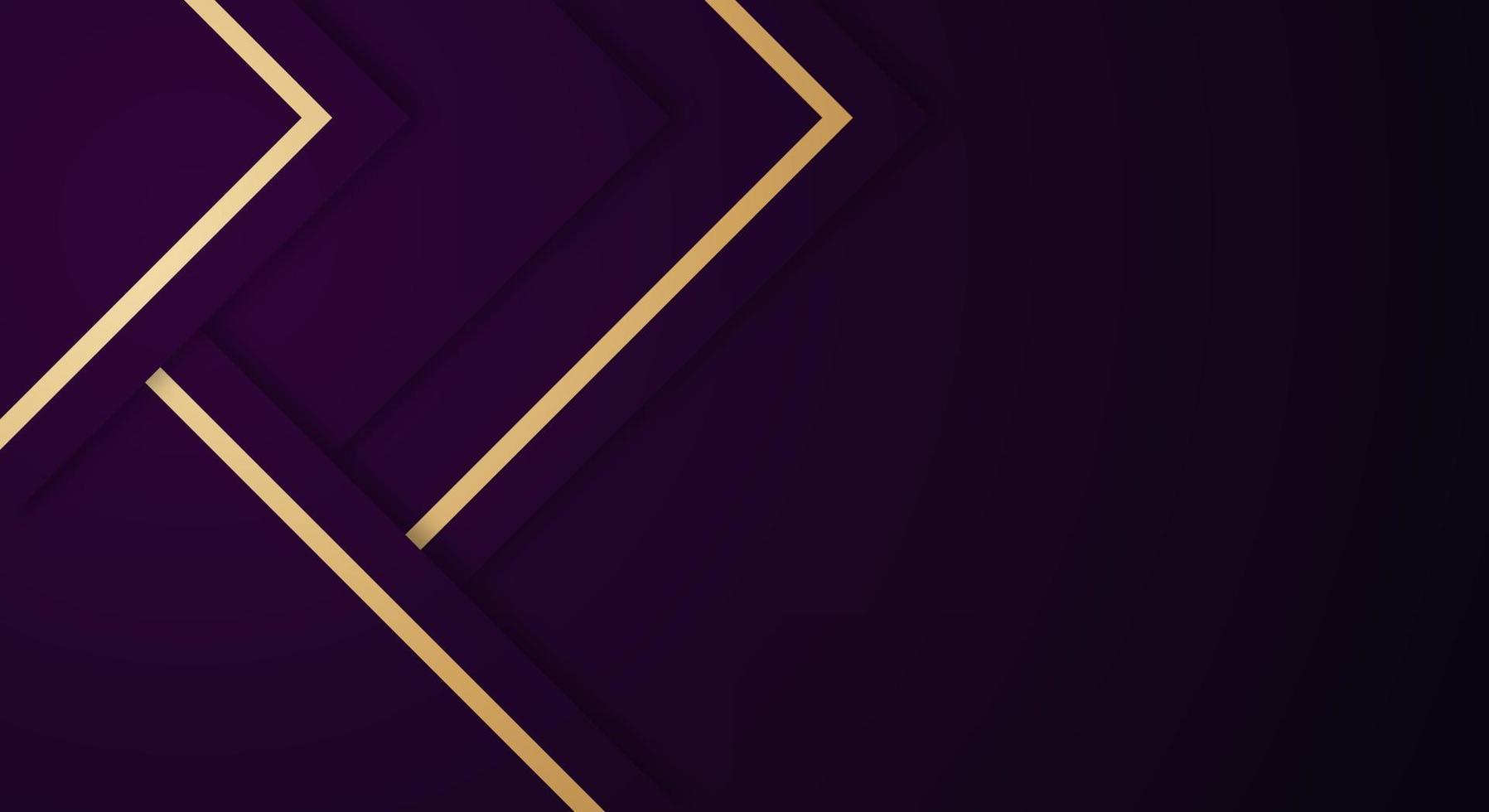 abstract premie donker Purper meetkundig overlappen lagen met strepen gouden lijnen luxe achtergrond vector