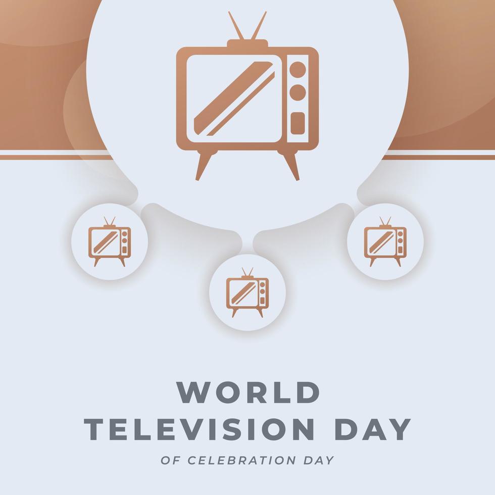 gelukkig wereld televisie dag viering vector ontwerp illustratie voor achtergrond, poster, banier, reclame, groet kaart